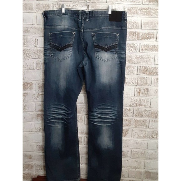 Buffalo Jeans 38 x 32 Five pocket detailed,Straight,Whiskered,Medium - Picture 2 of 9